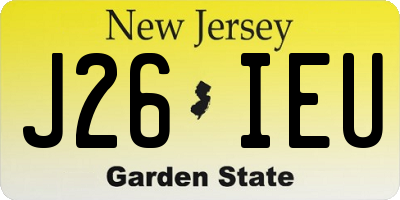 NJ license plate J26IEU