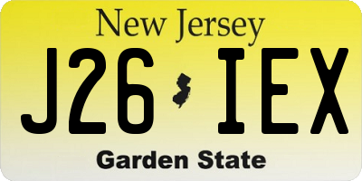 NJ license plate J26IEX