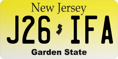 NJ license plate J26IFA