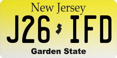 NJ license plate J26IFD