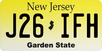 NJ license plate J26IFH