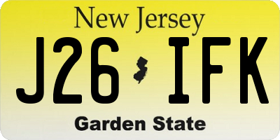 NJ license plate J26IFK