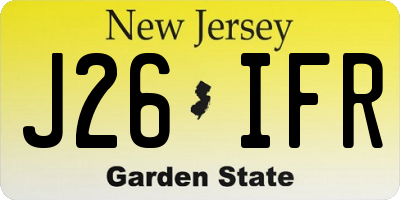 NJ license plate J26IFR