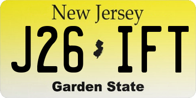 NJ license plate J26IFT