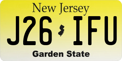 NJ license plate J26IFU