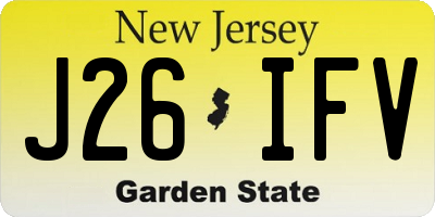 NJ license plate J26IFV
