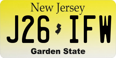 NJ license plate J26IFW