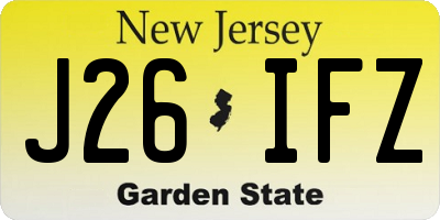 NJ license plate J26IFZ