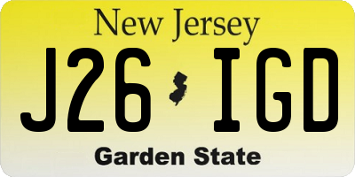 NJ license plate J26IGD