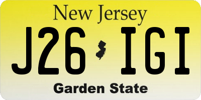 NJ license plate J26IGI