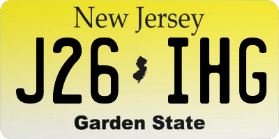 NJ license plate J26IHG