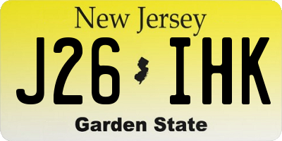 NJ license plate J26IHK