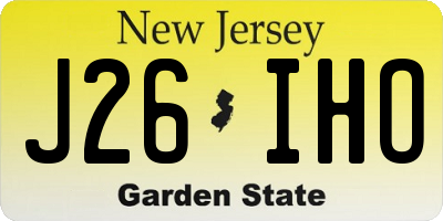 NJ license plate J26IHO