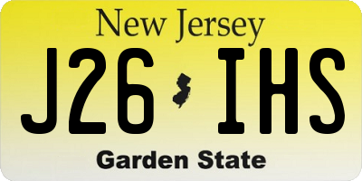 NJ license plate J26IHS