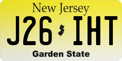 NJ license plate J26IHT