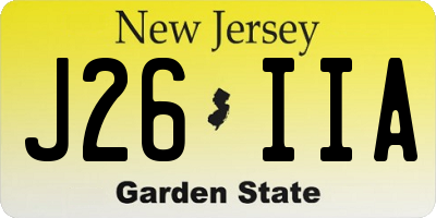 NJ license plate J26IIA