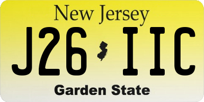 NJ license plate J26IIC
