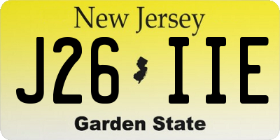 NJ license plate J26IIE