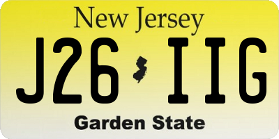 NJ license plate J26IIG