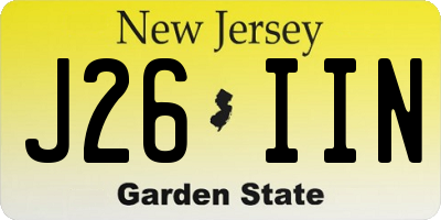 NJ license plate J26IIN