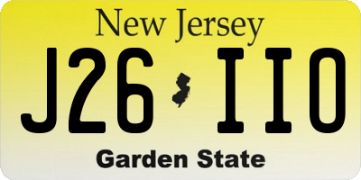 NJ license plate J26IIO