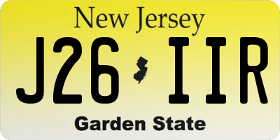 NJ license plate J26IIR