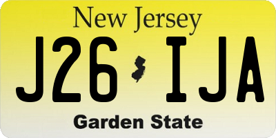 NJ license plate J26IJA