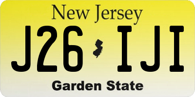 NJ license plate J26IJI