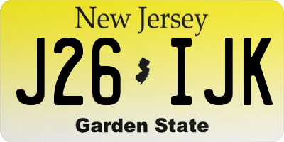 NJ license plate J26IJK