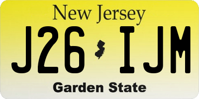 NJ license plate J26IJM