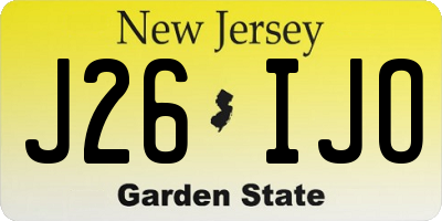 NJ license plate J26IJO