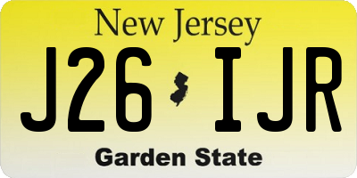 NJ license plate J26IJR