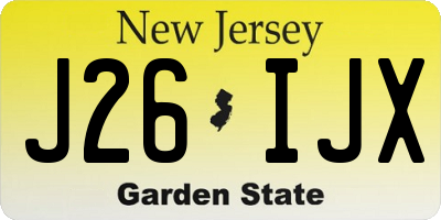 NJ license plate J26IJX