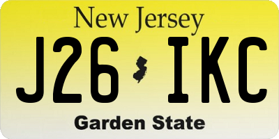 NJ license plate J26IKC