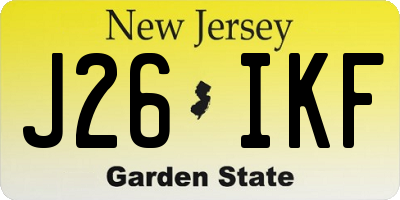 NJ license plate J26IKF
