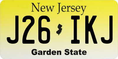 NJ license plate J26IKJ