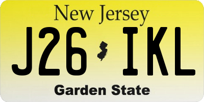 NJ license plate J26IKL