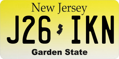 NJ license plate J26IKN