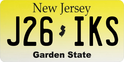 NJ license plate J26IKS