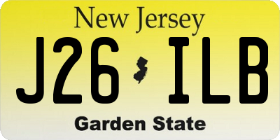 NJ license plate J26ILB