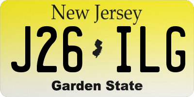NJ license plate J26ILG