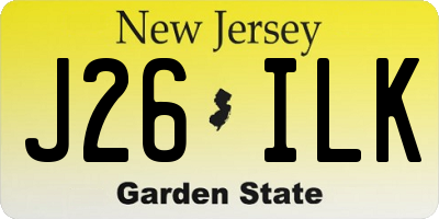 NJ license plate J26ILK
