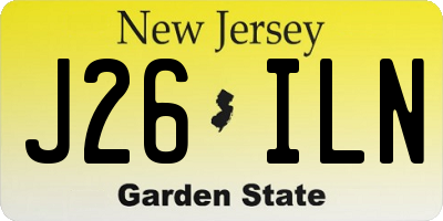 NJ license plate J26ILN
