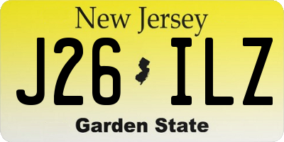 NJ license plate J26ILZ