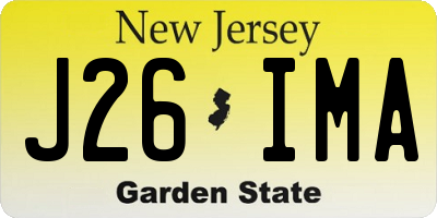 NJ license plate J26IMA