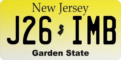 NJ license plate J26IMB
