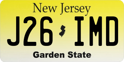 NJ license plate J26IMD
