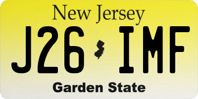 NJ license plate J26IMF