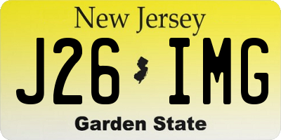 NJ license plate J26IMG