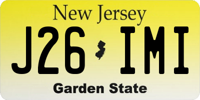 NJ license plate J26IMI